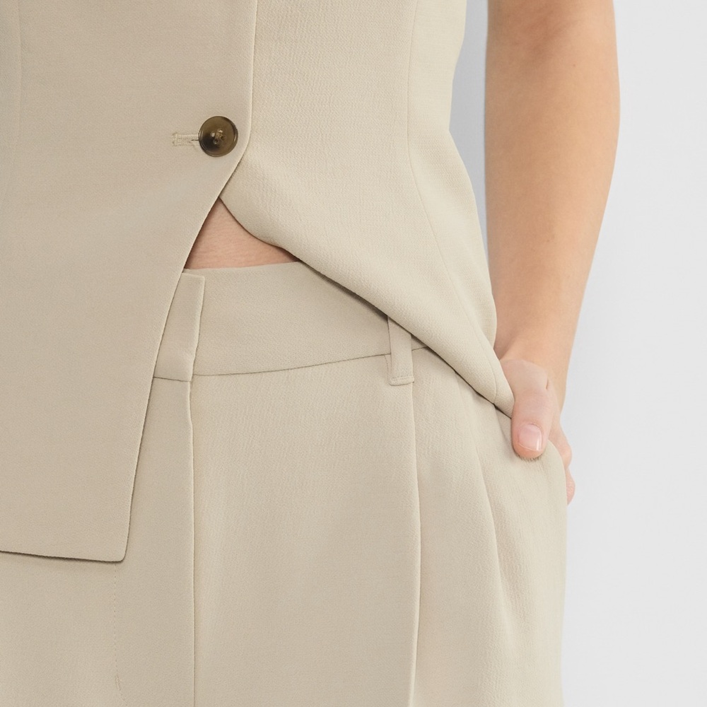 ARITZIA WILFRED Effortless Pant Size 6 Heather Oat Wide Leg High Rise NWOT - Picture 4 of 4